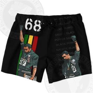 68 Olympics Rasta Black Shorts