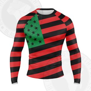 African America Flag Long Sleeve Compression Shirt