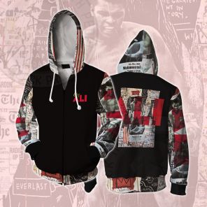 African Americans The Arts Ali The King Collage Cosplay Zip Up Hoodie
