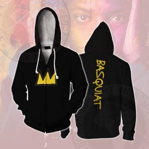 African Americans The Arts Basquiat Crown Cosplay Zip Up Hoodie