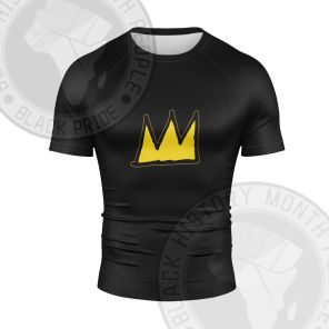 African Americans The Arts Basquiat Crown Short Sleeve Compression Shirt