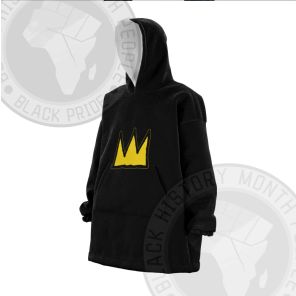 African Americans The Arts Basquiat Crown Snug Oversized Blanket Hoodie
