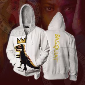 African Americans The Arts Basquiat Dinosaur Cosplay Zip Up Hoodie