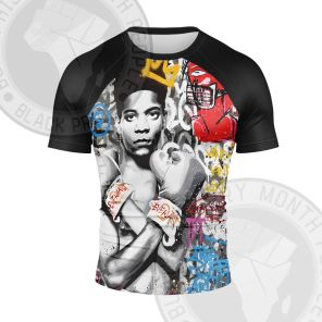 African Americans The Arts Basquiat Graffiti Boxing Short Sleeve Compression Shirt