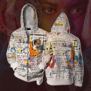 African Americans The Arts Basquiat Notes Cosplay Zip Up Hoodie