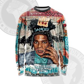 African Americans The Arts Basquiat Think Long Sleeve Shirt
