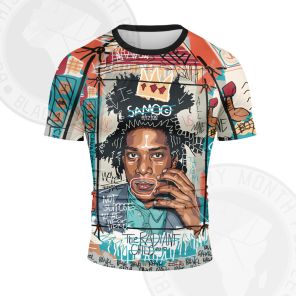 African Americans The Arts Basquiat Think Short Sleeve Compression Shirt