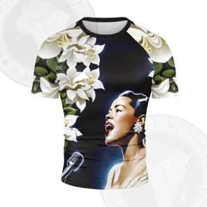 African Americans The Arts Billie-Holiday Short Sleeve Compression Shirt
