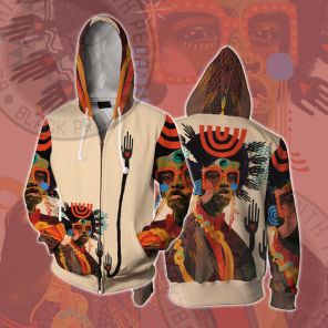 African Americans The Arts Collage illustration Cosplay Zip Up Hoodie
