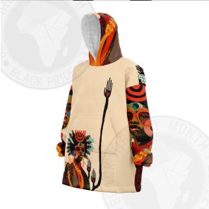 African Americans The Arts Collage illustration Snug Oversized Blanket Hoodie