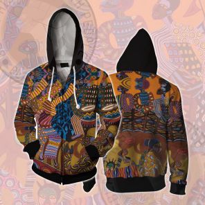 African Americans The Arts Illustrations Cosplay Zip Up Hoodie