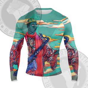 African Americans The Arts JAZZ PUNK Illustration Long Sleeve Compression Shirt