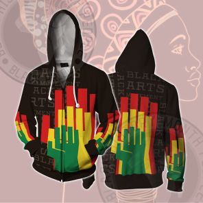 African Americans The Arts Passionate hands Cosplay Zip Up Hoodie