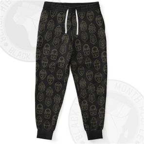 African Mask Black Joggers