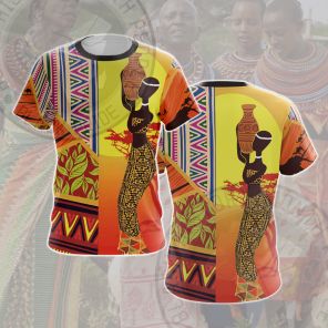 African Pattern Woman Elephant Cosplay T-shirt
