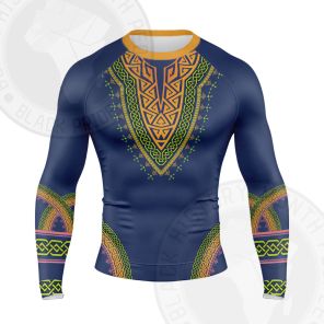 African Purple Design Long Sleeve Compression Shirt