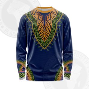 African Purple Design Long Sleeve Shirt