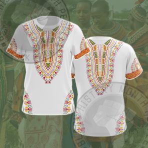 African Totem Dashiki White Flower Cosplay T-shirt