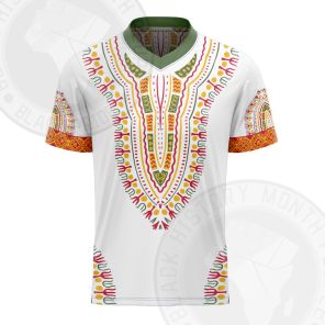 African Totem Dashiki White Flower Football Jersey