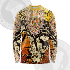 African Totem Ethnic Patterns Long Sleeve Shirt