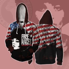 Angela Davis Freedom Leader Cosplay Zip Up Hoodie