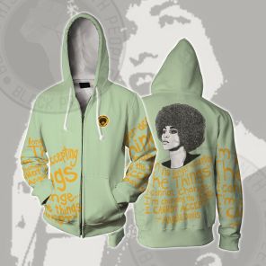 Angela Davis I am Changing The Things Cosplay Zip Up Hoodie
