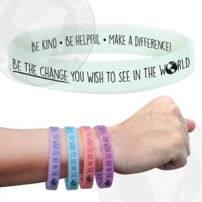 Be The Change You Wish To See UV Color-Changing 2-Sided Silicone Bracelet