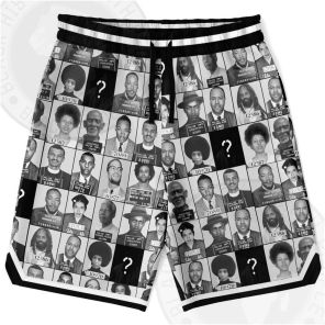 Black And Famous Mugshot Basketball Shorts