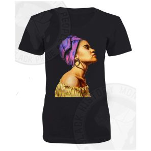 Black Beauty Woman Color Print T-shirt