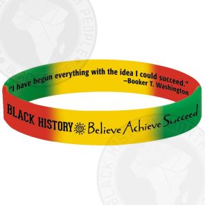 Black History Believe Achieve Succeed Silicone Bracelet