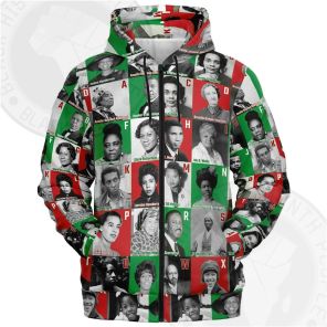 Black History heroes A to Z Fashion Zip-Up Hoodie