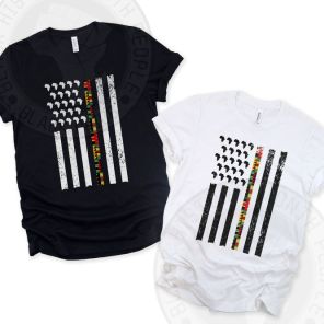 Black History Month Flag And Traditional African Pattern T-Shirt