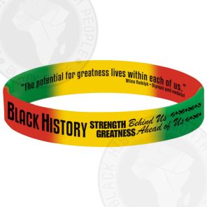 Black History Strength Behind Us Greatness Ahead Of Us 2-Sided Silicone Bracelet