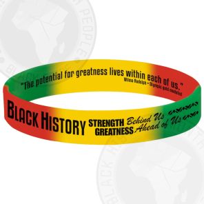Black History Strength Behind Us Greatness Ahead Of Us Silicone Bracelet