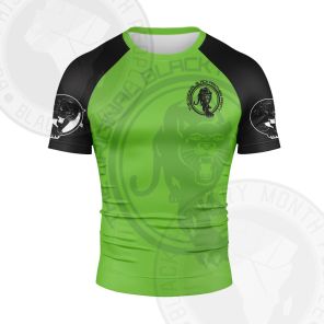Black Panther Party Green Short Sleeve Compression Shirt