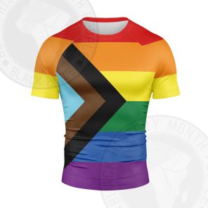 Black Pride Banner Short Sleeve Compression Shirt