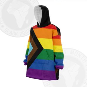 Black Pride Banner Snug Oversized Blanket Hoodie