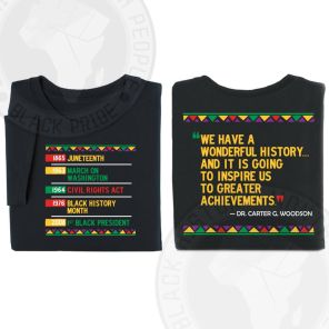 Famous Dates in Black History Adult 2-Sided T-Shirt