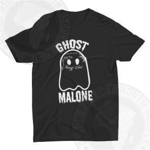 Ghost Malone White Text T-shirt