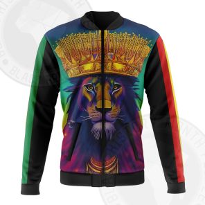 Haile Selassie I Crown And Lion Bomber Jacket