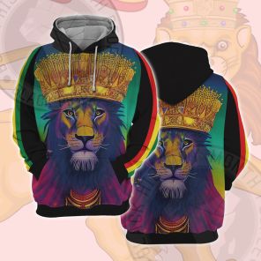 Haile Selassie I Crown And Lion Cosplay Hoodie