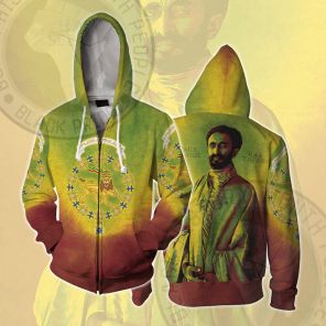 Haile Selassie I Son of the Lion Cosplay Zip Up Hoodie