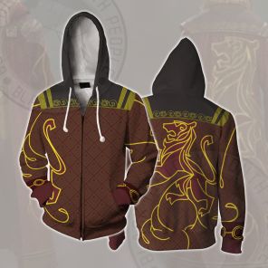 Hogwarts Legacy House Relic Robes Gryffindor House Robe Cosplay Zip Up Hoodie