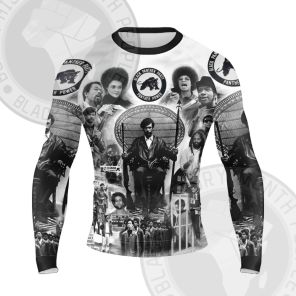 Huey Newton Black Panther Party FLAG Long Sleeve Compression Shirt