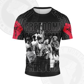Huey Newton Freedom Black person Short Sleeve Compression Shirt