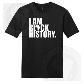 I Am Black History White Text T-shirt