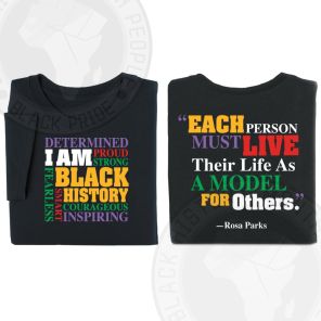 I Am Black History Word Cloud Adult 2-Sided T-Shirt