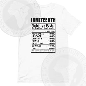 Juneteenth Facts Black Text T-shirt