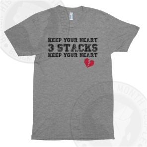 Keep Your Heart 3 Stacks Black Font T-shirt