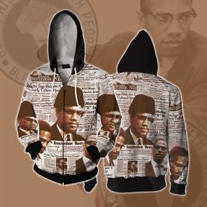 MALCOLM X All Over Print Cosplay Zip Up Hoodie